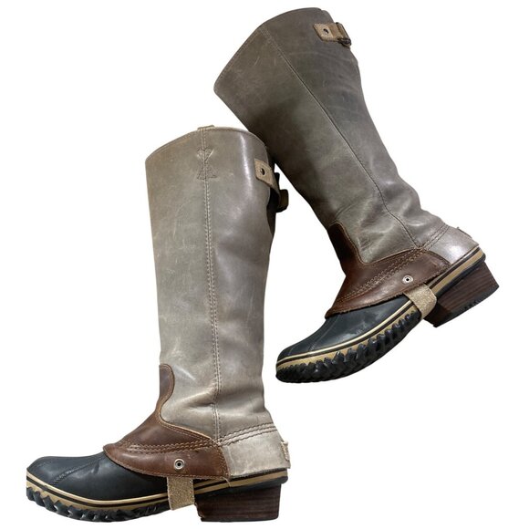 SOREL SLIMPACK Tall 10 Equestrian Riding Boot Shale Gray Waterproof RARE HTF - Picture 6 of 17